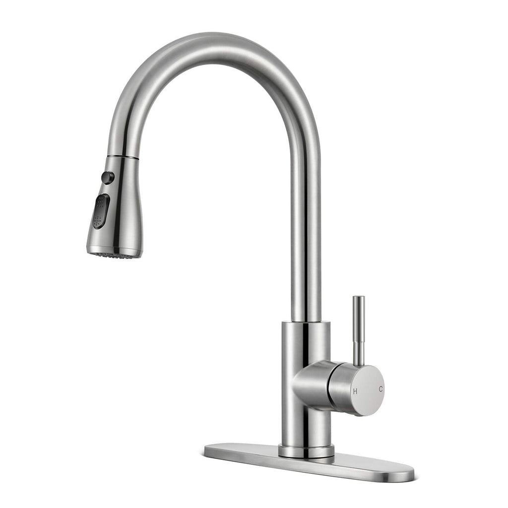 304 Stainless Steel Pull-Out Kitchen Faucet – Brushed Nickel