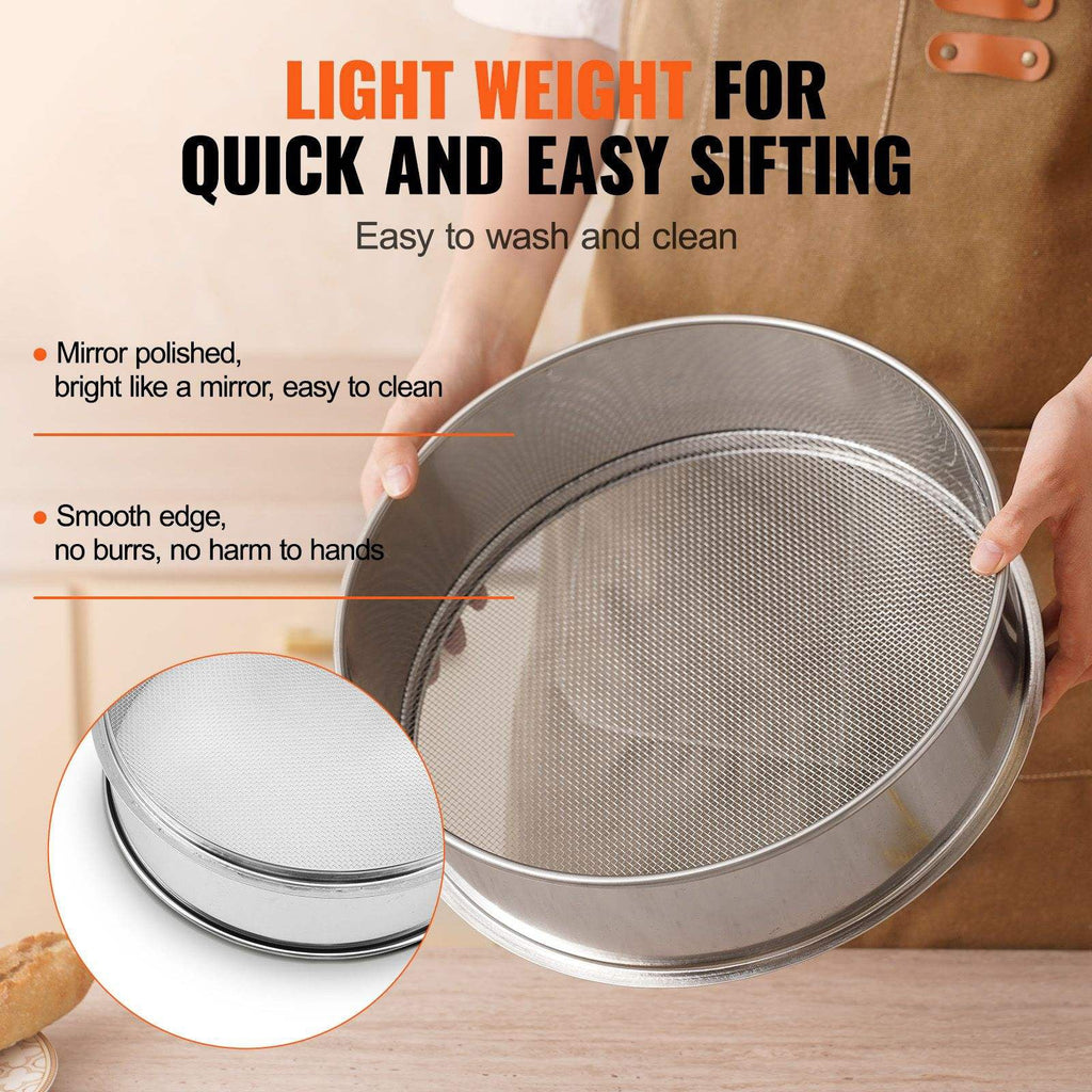 304 Stainless Steel Fine Mesh Flour Sifter for Baking