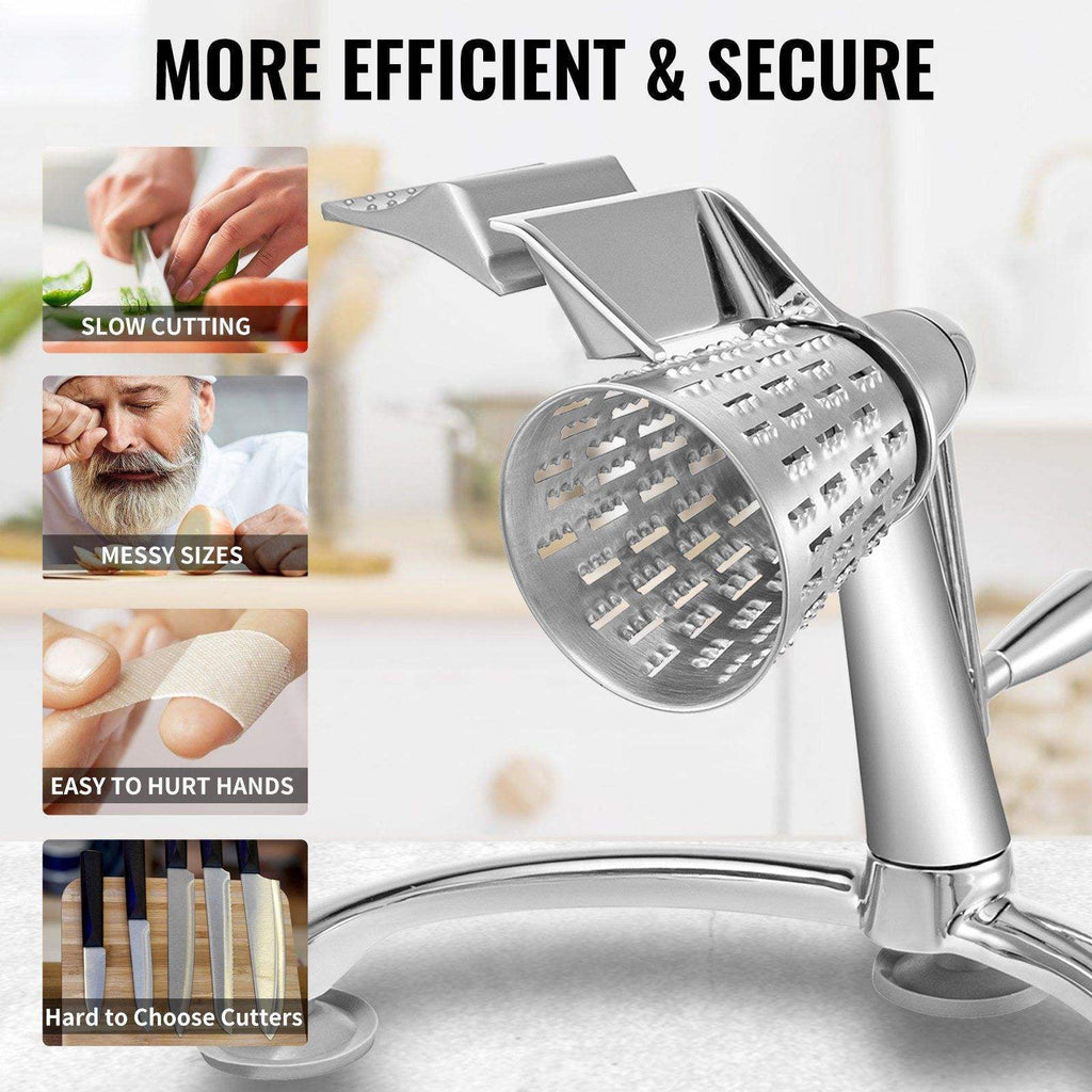Rotary Cheese Grater with 5 Stainless Steel Blades & 2.5L Bowl
