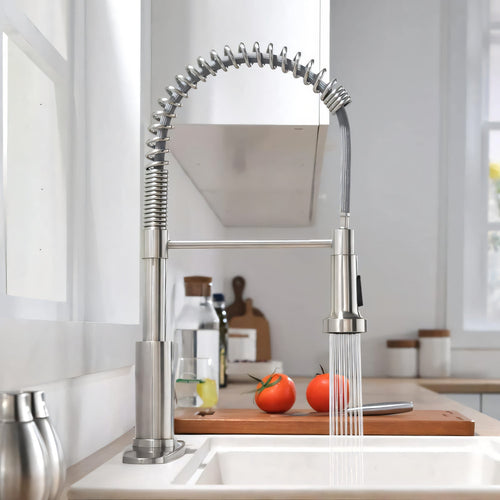 304 Stainless Steel Pull-Out Kitchen Faucet – Brushed Nickel