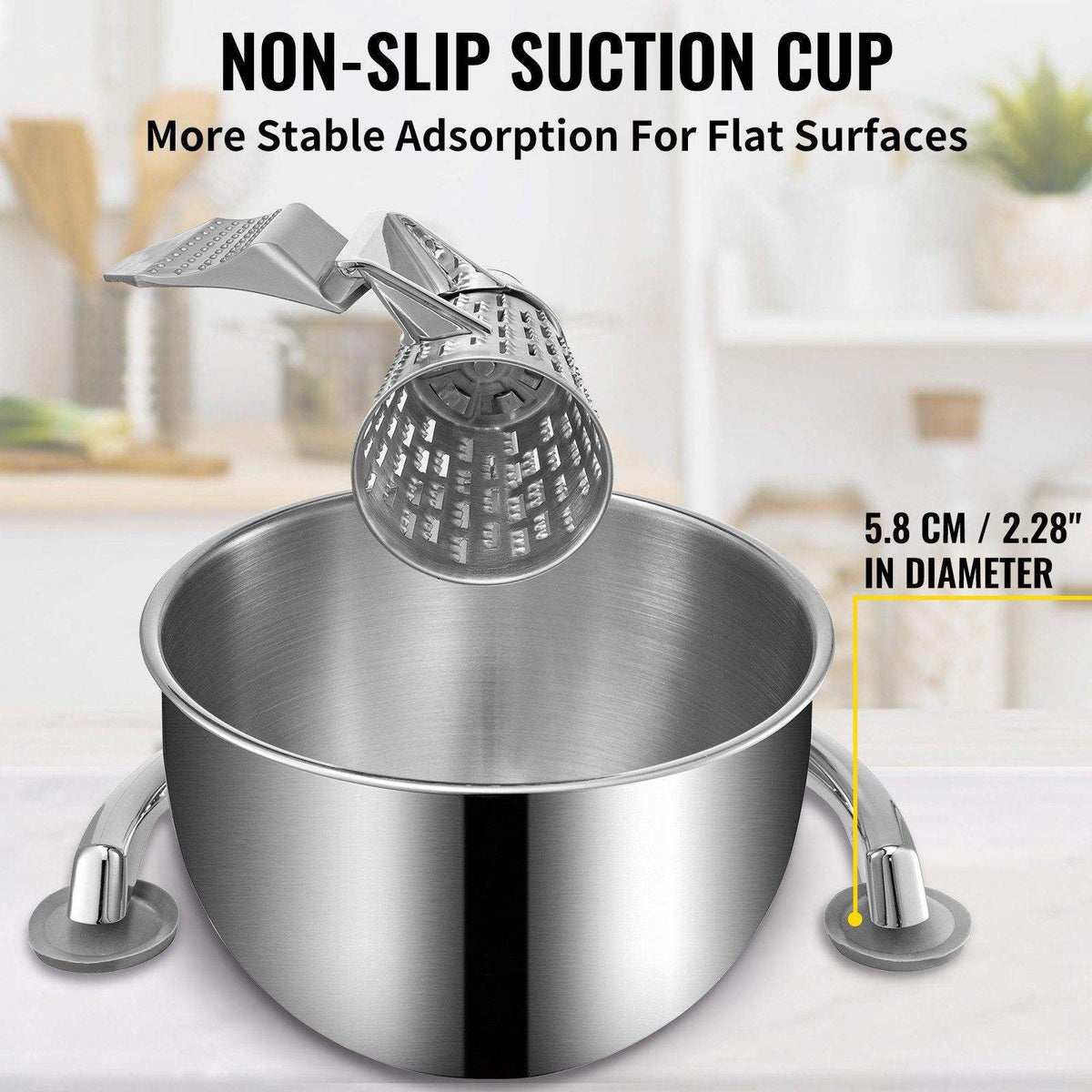 Rotary Cheese Grater with 5 Stainless Steel Blades & 2.5L Bowl
