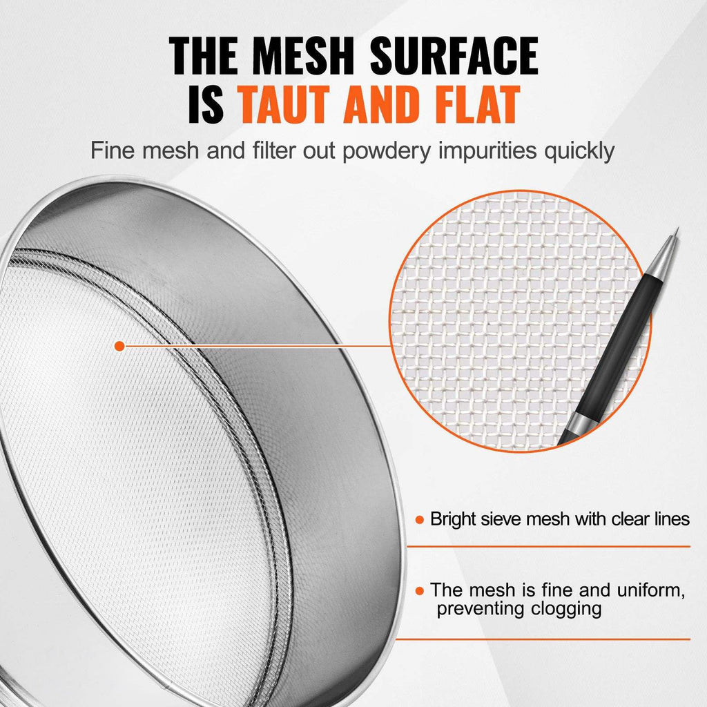 304 Stainless Steel Fine Mesh Flour Sifter for Baking