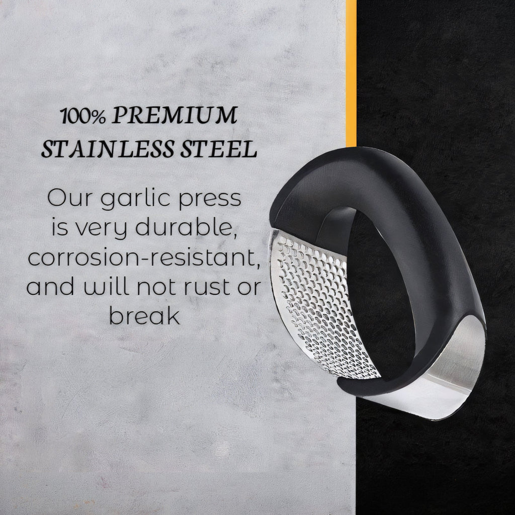 Stainless Steel Garlic Press – Manual Garlic Crusher & Mincer