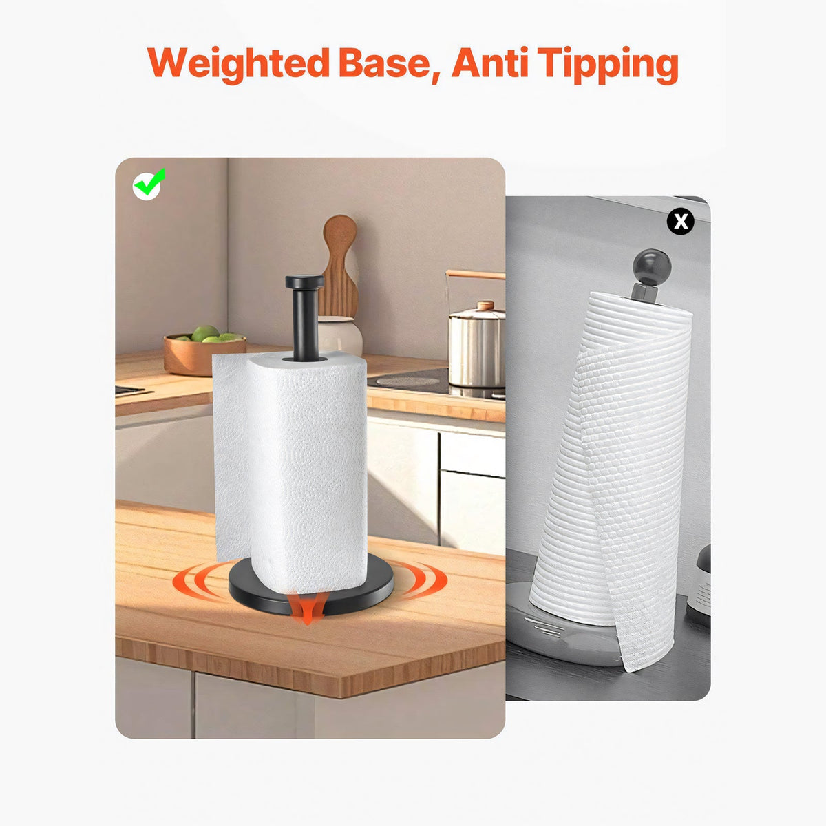 Stainless Steel Paper Towel Holder for Kitchen Countertop